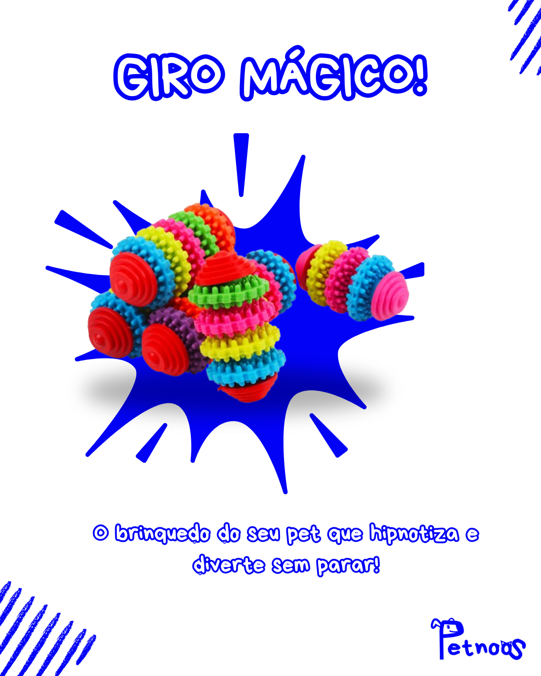 GIRO MÁGICO - MORDEDOR COLORIDO PARA DIVERSÃO CANINA!
